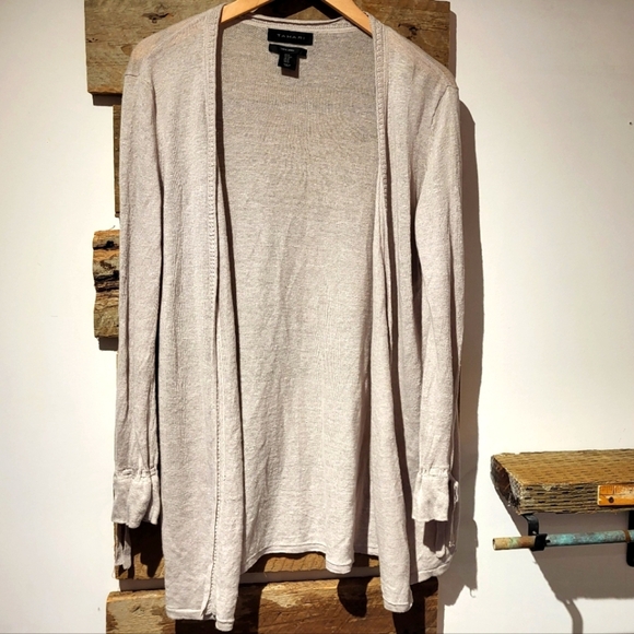 Tahari Women's Cream Sweater Cardigan 100% Linen - Picture 1 of 4